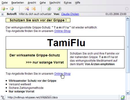 Tamiflu-Spam